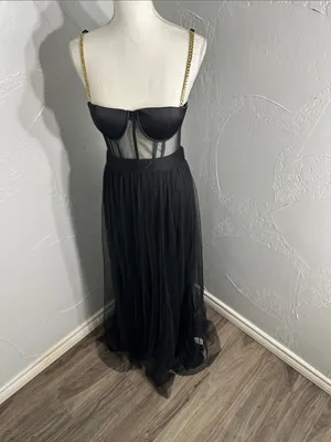 The Vintage Shop Black Tulle Corset Maxi Dress thumbnail 6