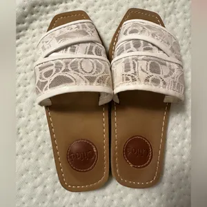 Chloé White Lace Slide Sandals thumbnail 3
