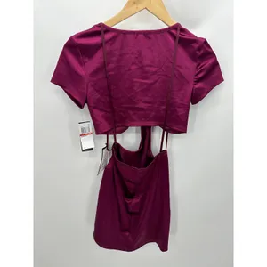 City Studio Womens Cut Out‎ Bodycon Dress Size XS Wine Cocktail Event Party thumbnail 2