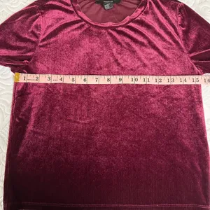 Forever 21 maroon velvet crop top thumbnail 5