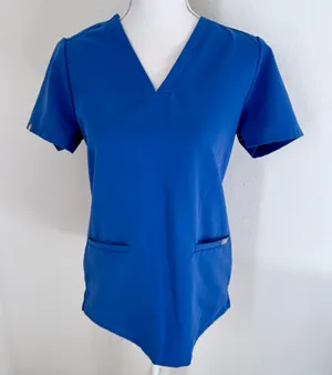 Figs Casma Denim Scrub Top thumbnail 1