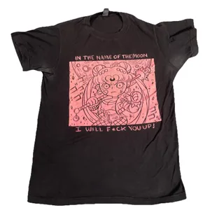Vintage Sailor Moon T Shirt Cosplay Moon Guardian Punk Name Of The Moon F You Up thumbnail 1