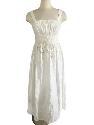 Lilly Pulitzer white cotton eyelet midi dress. Size 8 thumbnail 2