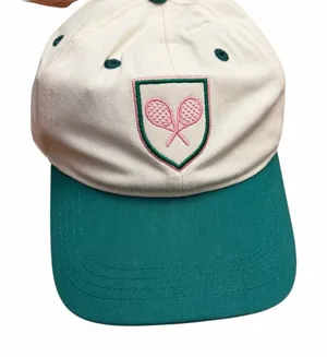 Frasier Sterling Stylish Women's Cap with Tennis Emblem - Green and White thumbnail 1