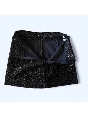 Zara black fairycore party going out clubwear sequin mini skirt size small thumbnail 5