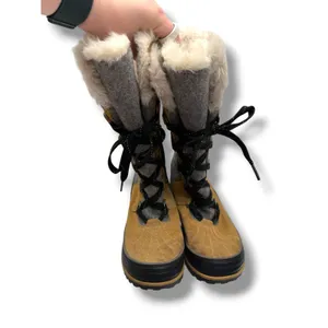 Sorel Tofino II Winter Snow Boots 8 Curry Gray Waterproof Faux‎ Fur Lace Up thumbnail 3
