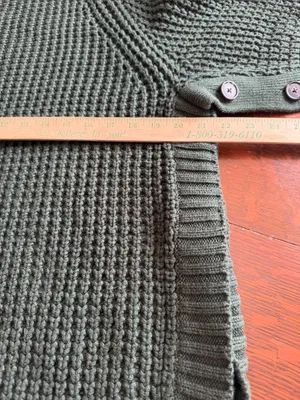 J. Crew Olive Green Chunky Turtleneck Sweater with Button Cuffs size small thumbnail 10