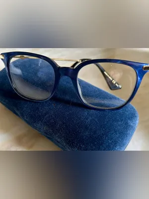Gucci GG0110O 005 Women Blue Gold Rectangle Eyeglasses w/Case‎ Authentic thumbnail 6