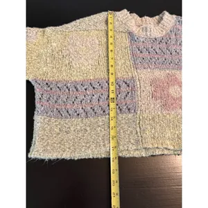 Sincerely Jules Womens Pastel Floral Patchwork Cropped‎ Sweater Small STX211264 thumbnail 3