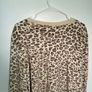 Honeydew Women's Size XL Velour Sweatshirt Natural Leopard Animal‎ Print Beige thumbnail 10