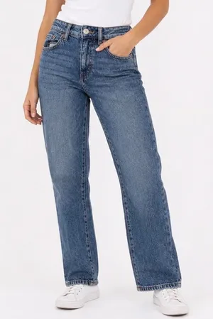 Aeropostale Mid Rise Ankle Straight Jeans Medium Wash Blue Denim Womens Size 2 thumbnail 1