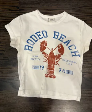 Urban Outfitters Top Crop Lobster White thumbnail 1