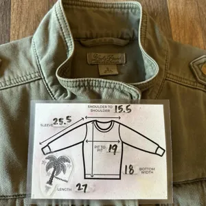 Lucky Brand Jacket Womens Small Army Green Utility Military Pockets Full Zip thumbnail 3