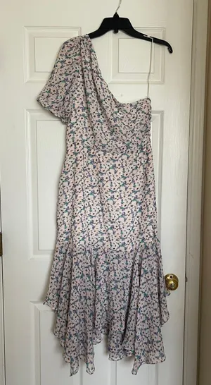 ASTR THE LABEL Santorini Floral One Shoulder Midi Dress thumbnail 10