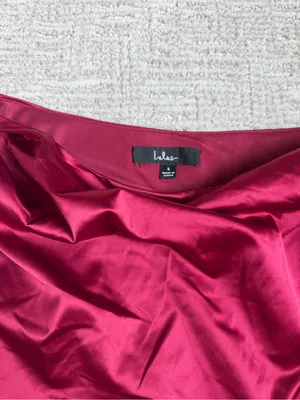 Lulu's Red Satin Cowl-Neck Mini Dress thumbnail 3