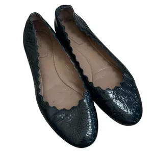 Chloé Lauren Scalloped Ballet Flats Deep Teal Patent Leather‎ EU 40 US 9.5 thumbnail 9