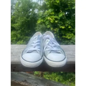 Converse All Star Chuck Taylor silver metallic low top sneakers, women's size 7 thumbnail 7