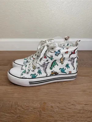 Hot Topic Dinosaur Print Hi-Top Women’s Sneakers, Size 5 thumbnail 2