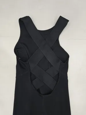 NEW Black Crisscross Open-back Activewear Jumpsuit Size XS/S thumbnail 5