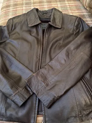 Women's Dark Brown Leather Zip Jacket thumbnail 1