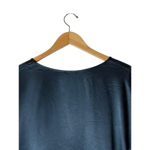 PJ Harlow Roxxy Satin Lounge Top Women Small Navy Blue Pajamas Silky Loungewear thumbnail 7