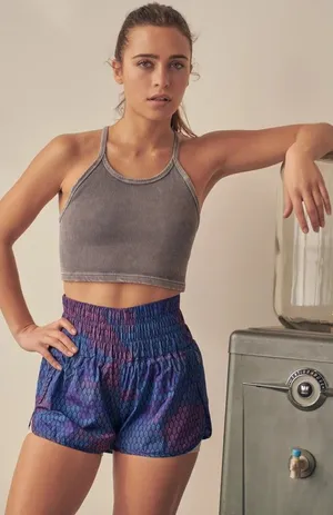 Free People Womens Large Blue The Way Home‎ Short Marianas Combo Print New thumbnail 1