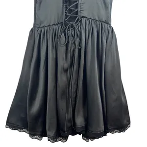 Whimsigoth Sexy Black Mini‎ Dress Lace Corset Party Dress Sz M Witchy Fairy Goth thumbnail 12