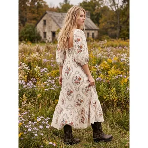 Free People Ethereal Dainty All the Attitude Printed Maxi Dress Medium Cottage thumbnail 15