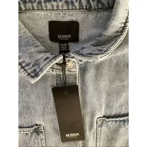 Hudson Denim Button-up Oversized Denim Shirt Jacket in Retro Wash NWT, Size XXL thumbnail 8