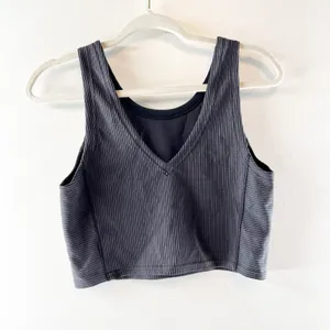 Lululemon Ribbed Softstreme Cropped Tank Top Black 8 thumbnail 5