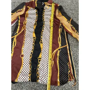 Zara TRF Collection Brown, Black, White chain and scarf long sleeve blouse M thumbnail 7