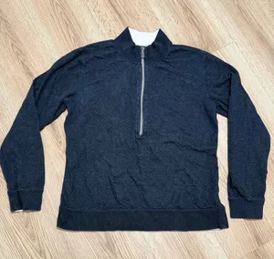 Tommy Bahama Gray Heather Quarter Zip Pullover Sweater Women Large Long‎ Sleeve thumbnail 1