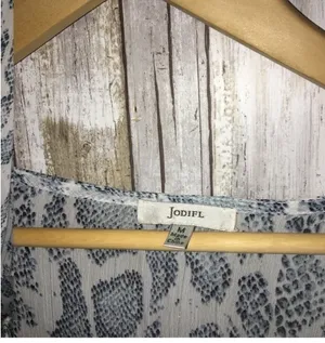 Jodifl Sheer Snake Print Off The Shoulder Blouse Medium thumbnail 4