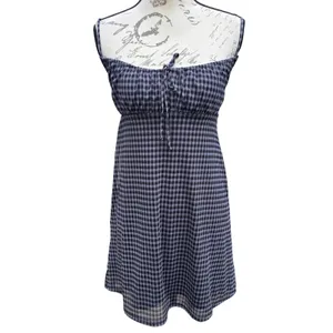 Aeropostale‎ Gingham Y2K Mini Dress Black White Checkered Empire Waist XS thumbnail 2