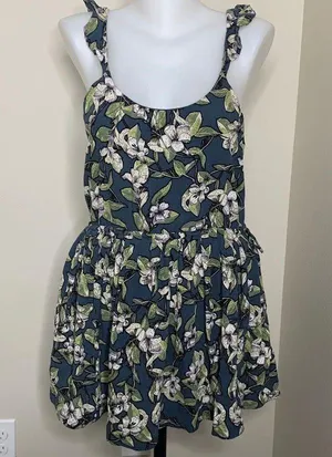 Free People Dear You Floral Backless Ruffle Strap Mini Dress Pockets XS Summer thumbnail 1