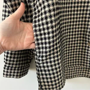 La Miel Tan Black Geometric Print Button Down Oversized Fall Shacket Jacket S thumbnail 6