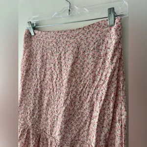 Brandy Melville Pink Rose‎ Floral Cara Ruffle Skirt thumbnail 3