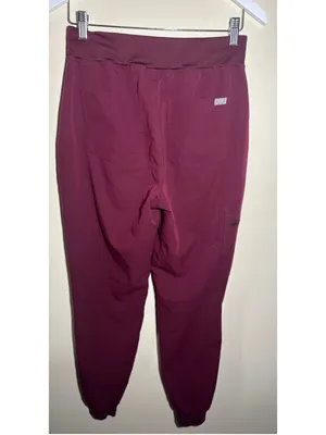 FIGS Jogger Scrub Pants Size S Burgundy Grey thumbnail 3