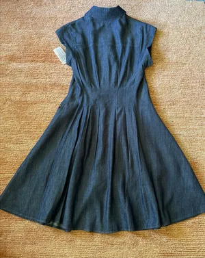 Tommy Hilfiger Denim Fit Flare Shirt Dress XS NWT Button Front Midi thumbnail 10