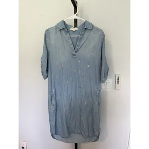 Cloth And Stone Chambray Mini Dress Gold Dotted thumbnail 4