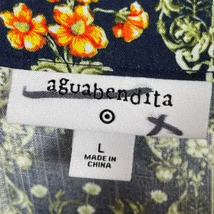 Agua Bendita Large Floral Dainty Garden Fairy Flutter Sleeve Mini Dress Boho thumbnail 9