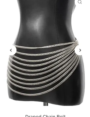 Boutique Silver Draped Chain Belt thumbnail 3