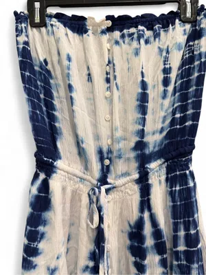 Olivaceous Tie Dye Strapless Smocked Dress thumbnail 7