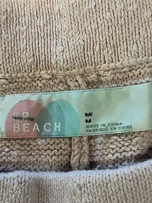 FP Beach Shorts Womens Medium Pink Knit Sweater Elastic Waist Lounge Casual thumbnail 3