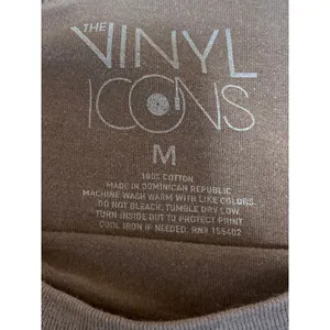 Vinyl Icons Women's Brown Graphic Short Sleeve Crew Neck Crop Tee T-Shirt Top M thumbnail 5