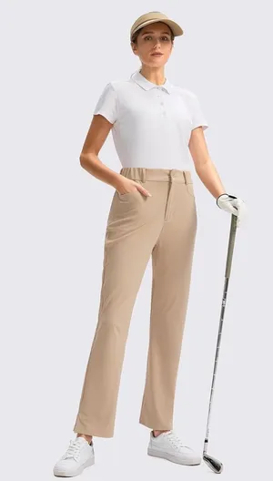 Women’s Khaki Golf Pants Tan Size L thumbnail 1