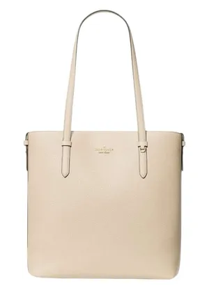 Kate Spade Cream Pebbled Leather Shoulder Tote Bag Juliette Neutral $399 Retai thumbnail 1