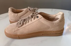 Birkenstock Suede Lace-Up Sneakers in Blush Tan thumbnail 1