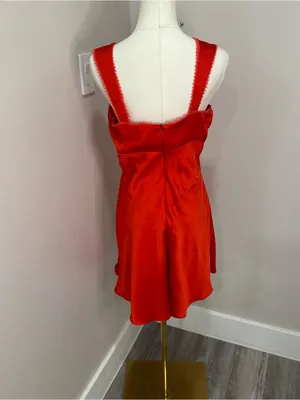 Red Hello Molly EXOTIC FLAIR SATIN MINI‎ DRESS RED Large Size 8 thumbnail 3