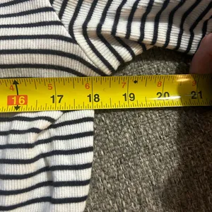 Talbots Black and White Striped V-Neck Tee | Size Large thumbnail 6